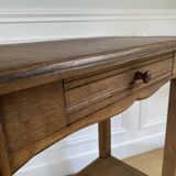 Console, Vintage side table with a drawer and a low shelf in solid wood