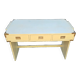 Bureau vintage campagne bois crème et laiton