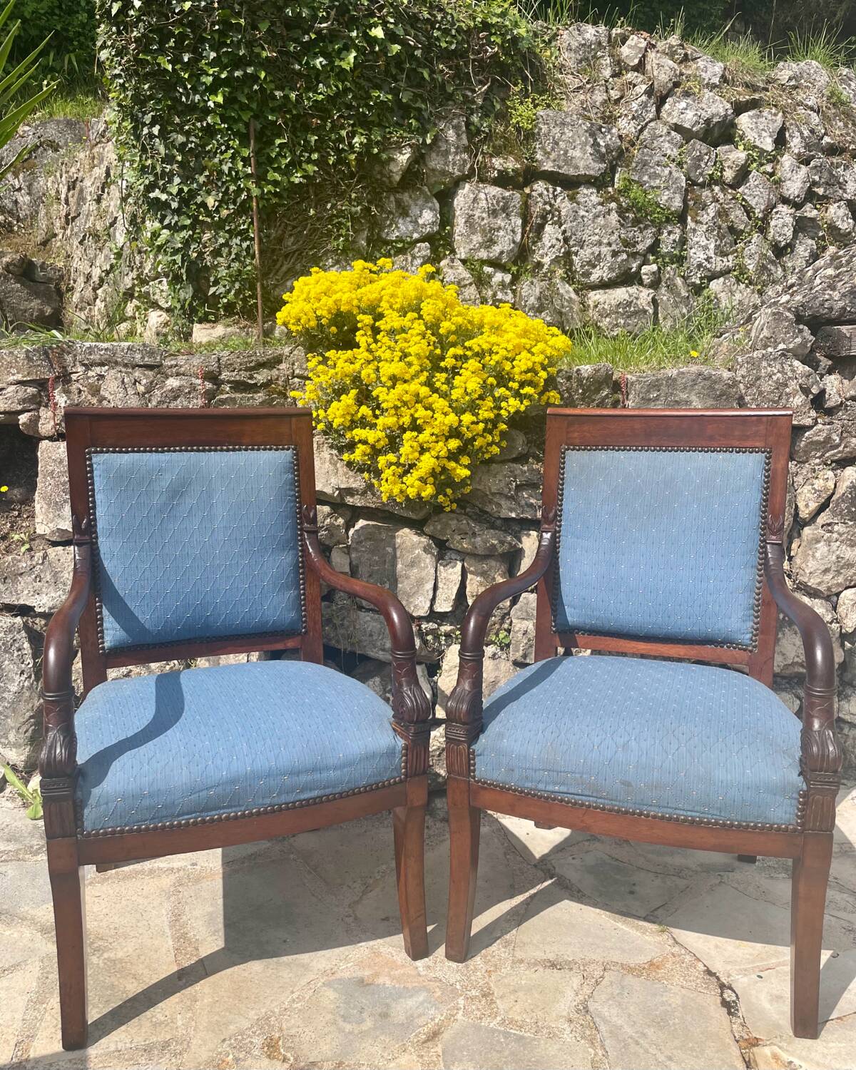 Pair of Empire Period Dolphin Armchairs