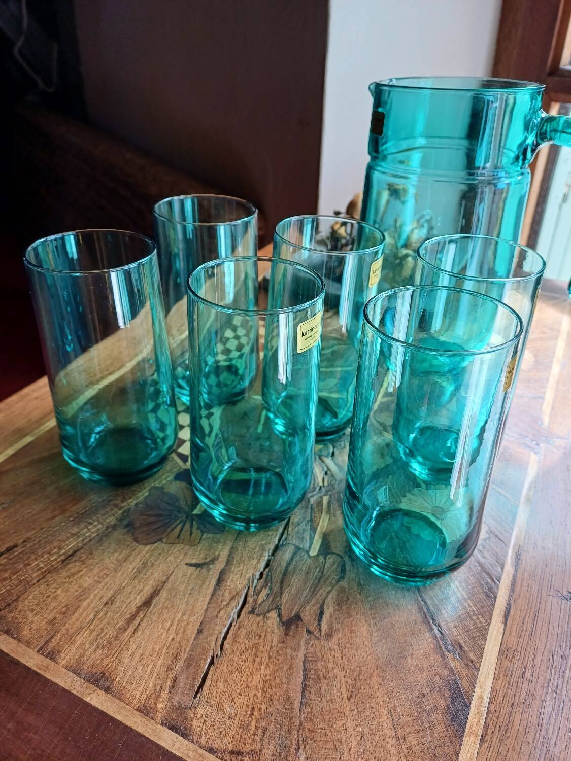 1 set of 6 glasses + the pitcher from Cristallerie D'Arc