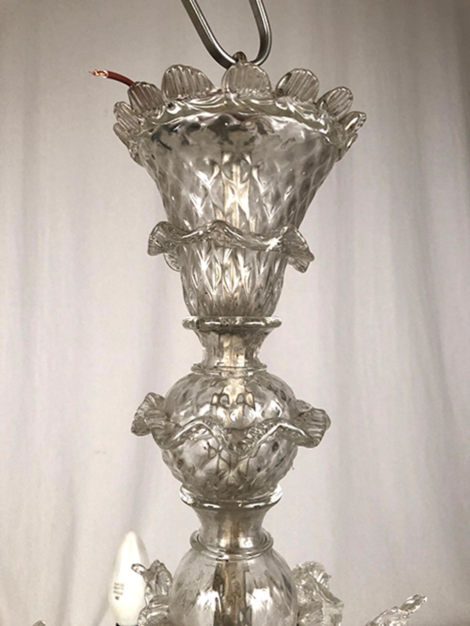 Murano glass chandelier with four light arms, late 19th century.