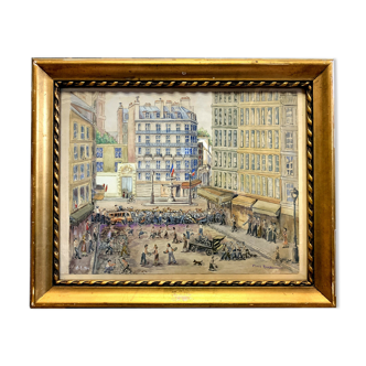 Paris animé , la place Rambouillet, Aout 1944, École Française du XXeme