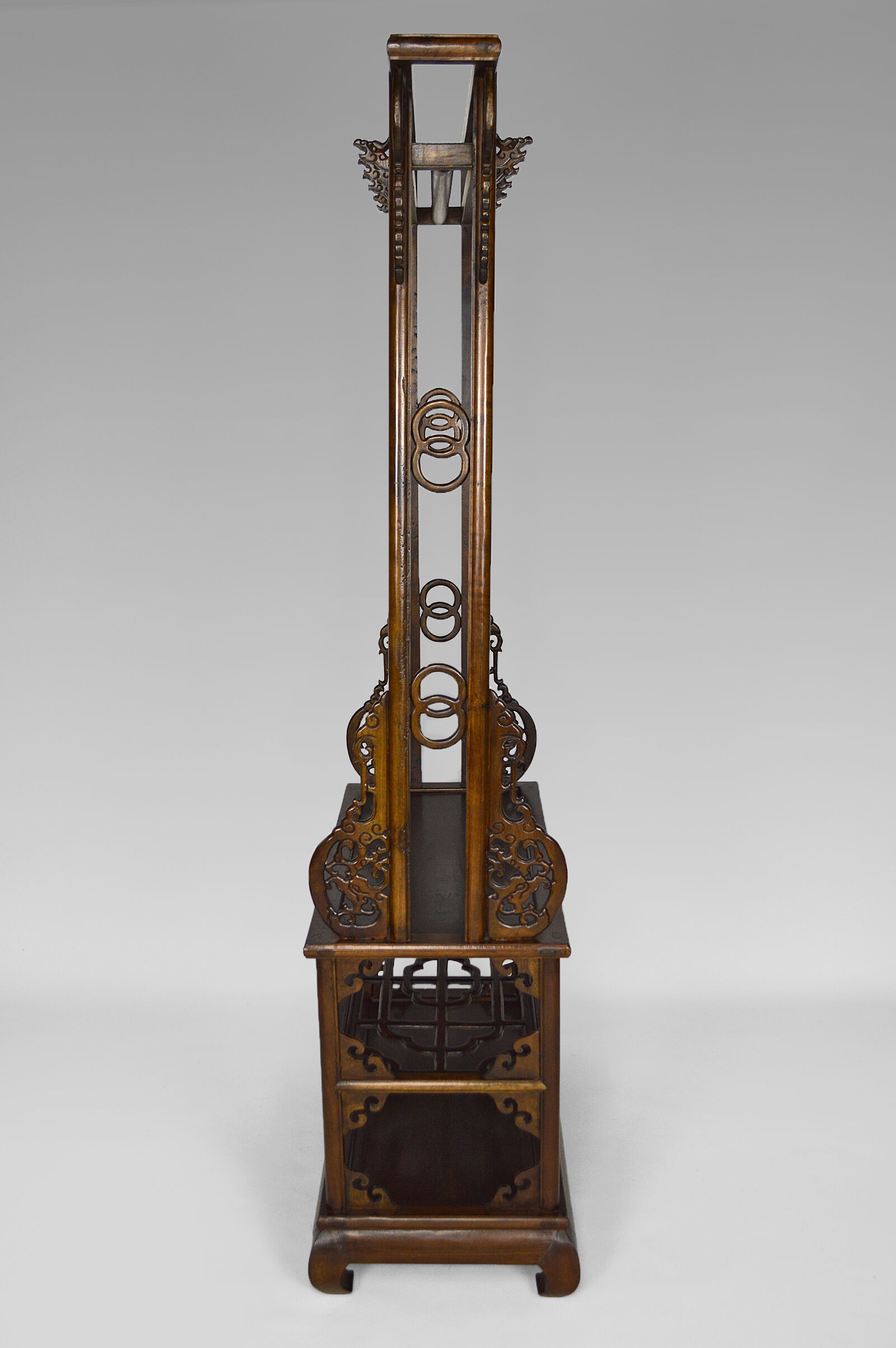 Wardrobe with Asian coat made of wood carved with dragons