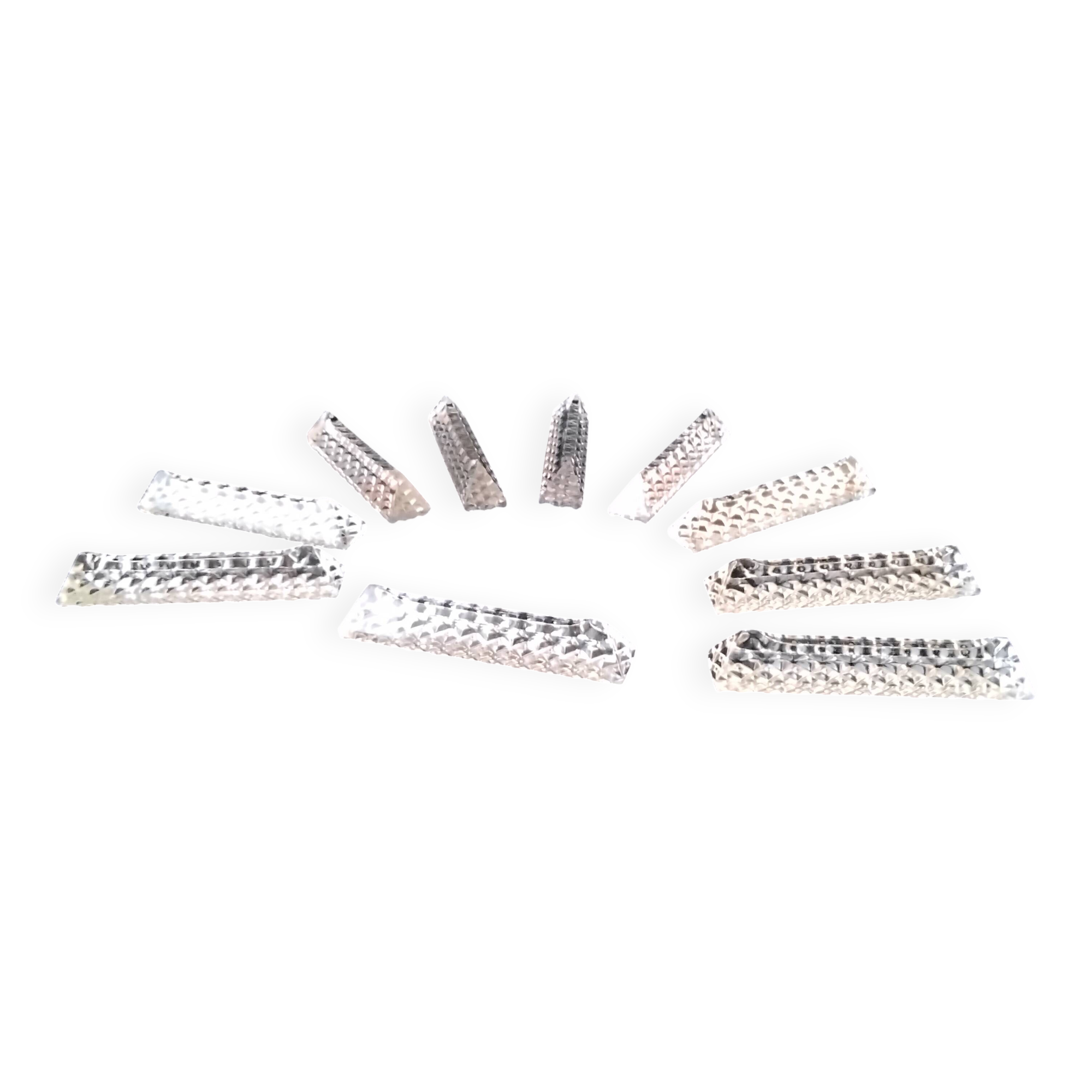 Set of 10 triangular lead crystal knife rests