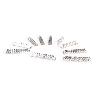 Set of 10 triangular lead crystal knife rests