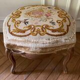 Stool of movable shape in molded natural wood Louis XV style