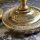 Pair of torch candle holders in chiseled gilded bronze XIXEME