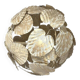 Contemporary gold-leaf and white leaves sphere suspension pendant