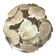 Contemporary gold-leaf and white leaves sphere suspension pendant