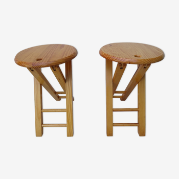 Pair of 80s folding stools
