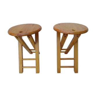Pair of 80s folding stools