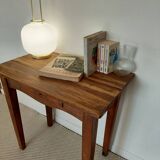 Old solid wood console - drawer - curved line - chic country style