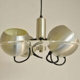 Space age pendant lamp with acrylic plate and 4 aluminum spots, 1970's