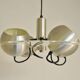Space age pendant lamp with acrylic plate and 4 aluminum spots, 1970's