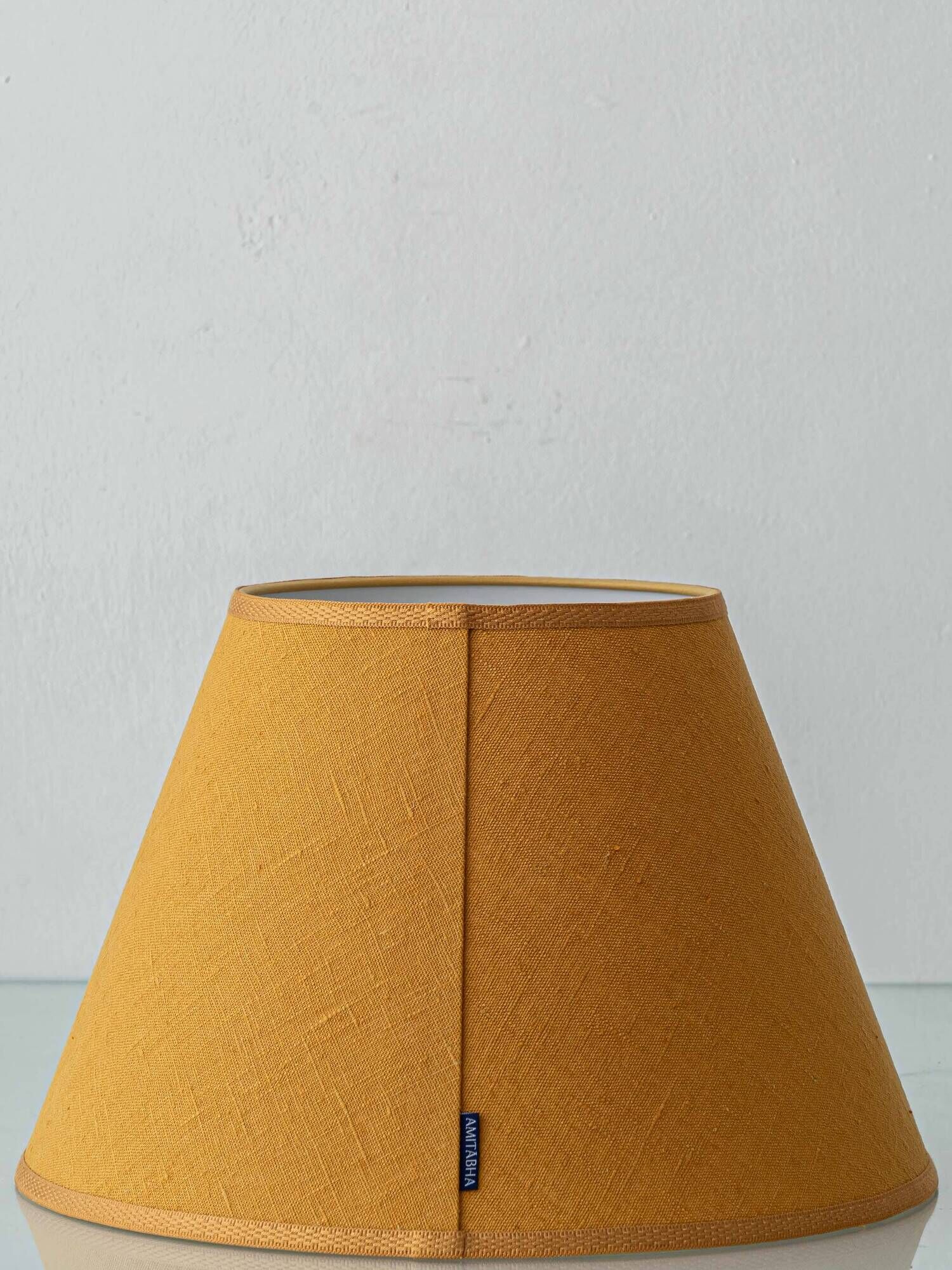 Antique Art Deco Gouda Pottery Table Lamp, c. 1910-35, New Ochre Linen Shade
