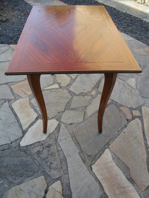 Antique inlaid opening side table