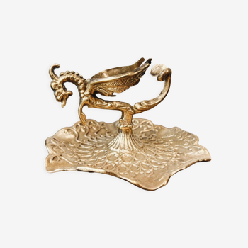 Lighter holder and ashtray in bronze "dragon"