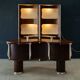 20thC ITALIAN STANDING DRY BAR IN HARDWOOD & CREAM LAMINATE c.1970