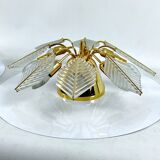 Italian Modern pair of brass ceiling lamps by Zero Quattro. 1970s