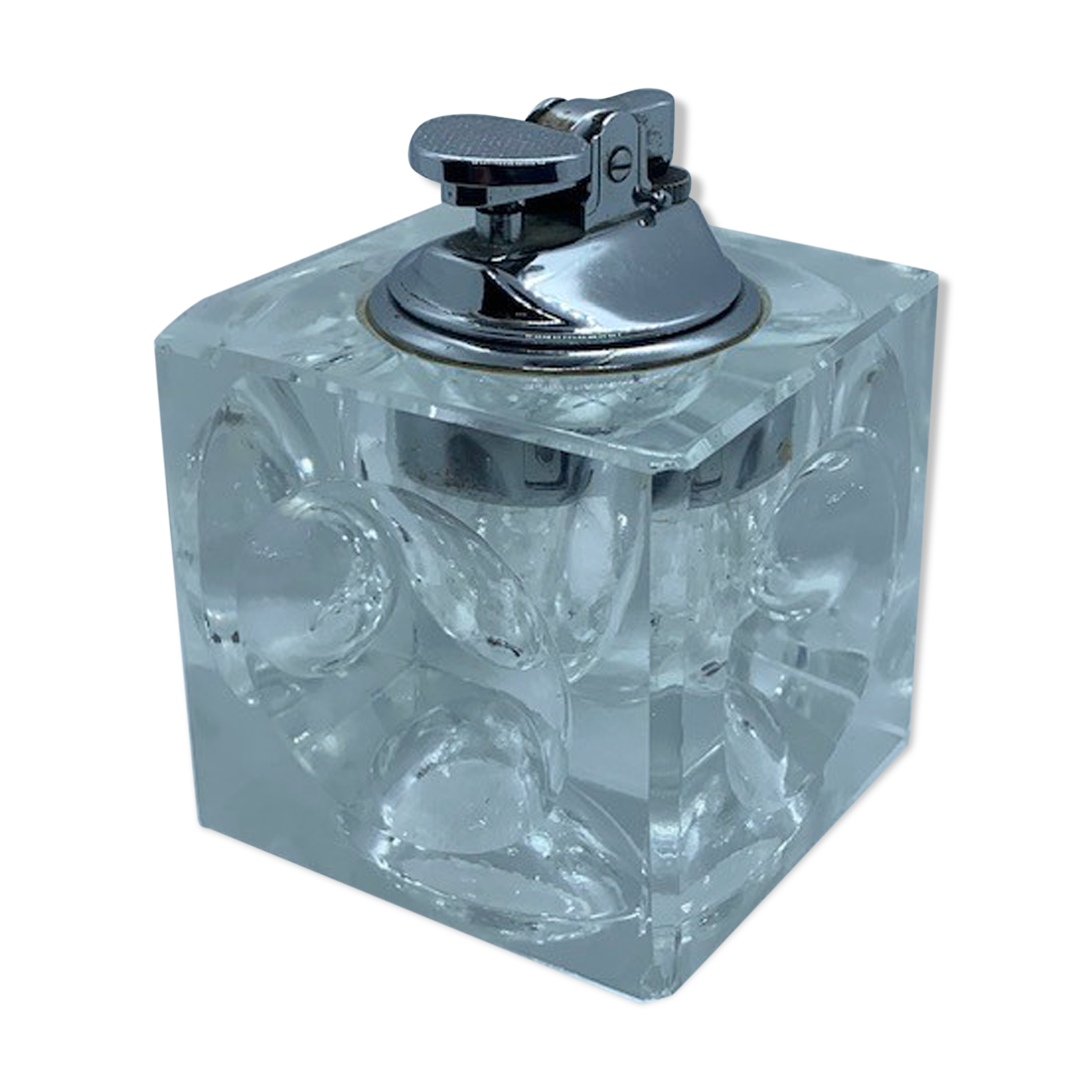 Cubic table lighter in cristral