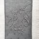 Old embroidered table napkin R S Grey