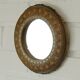 Small vintage wall mirror hand-carved wooden farmhouse handmade mirror