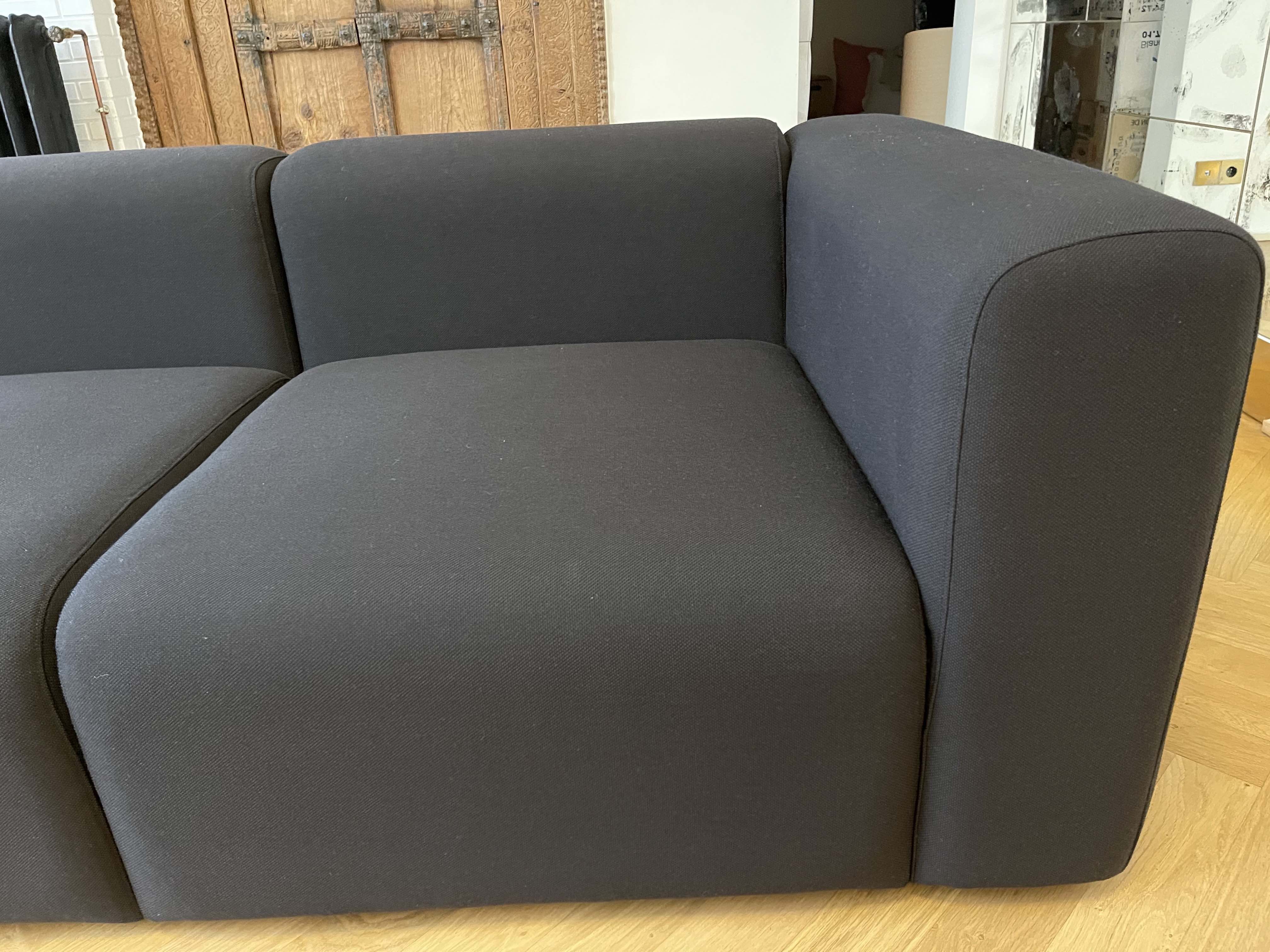 Hay Mags sofa 2.5 seats modules 9301+1061, Steelcut 380 fabric - dark grey