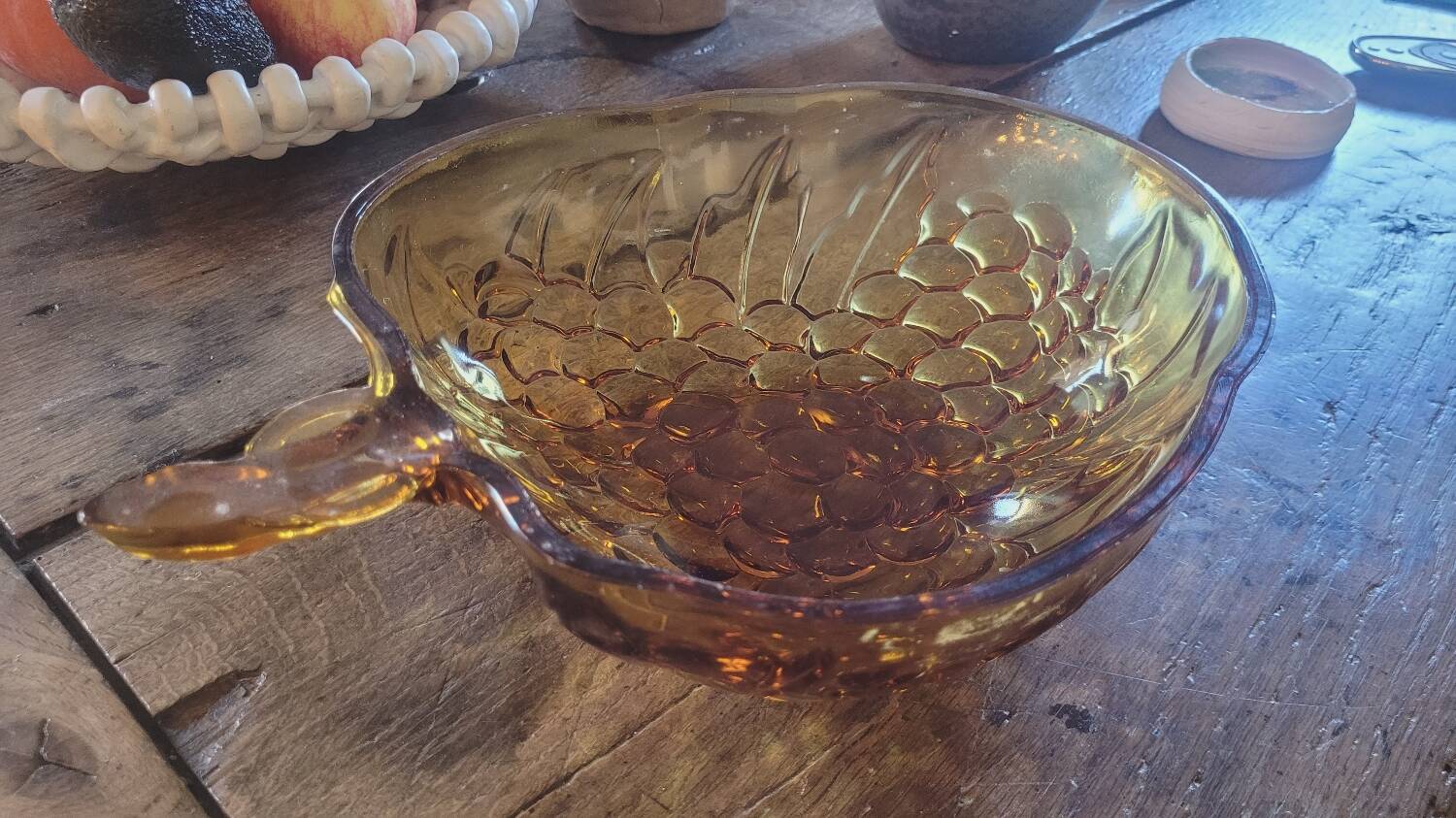 60's amber glass cup