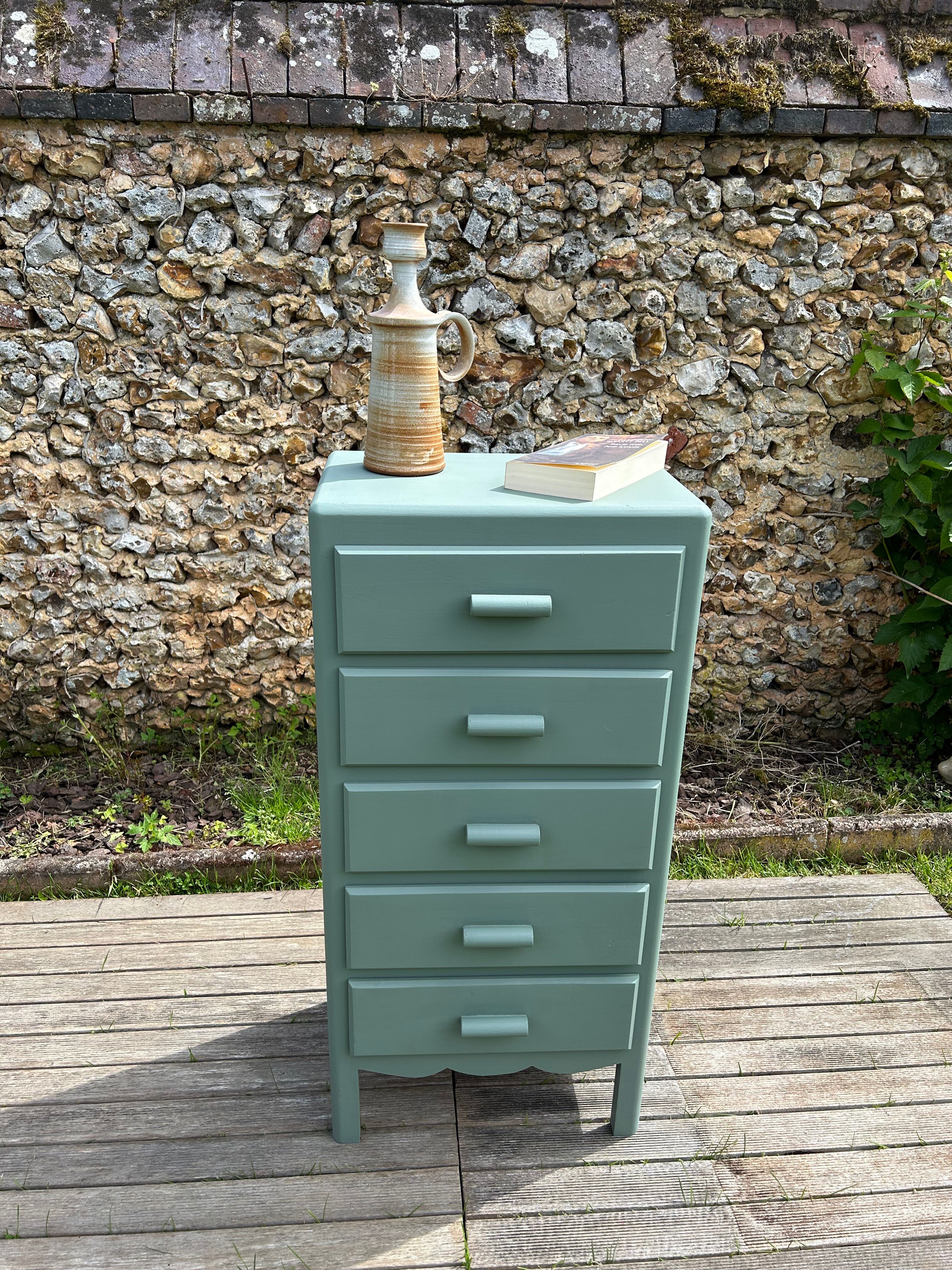 Chiffonier vintage 1950 couleur vert cèdre