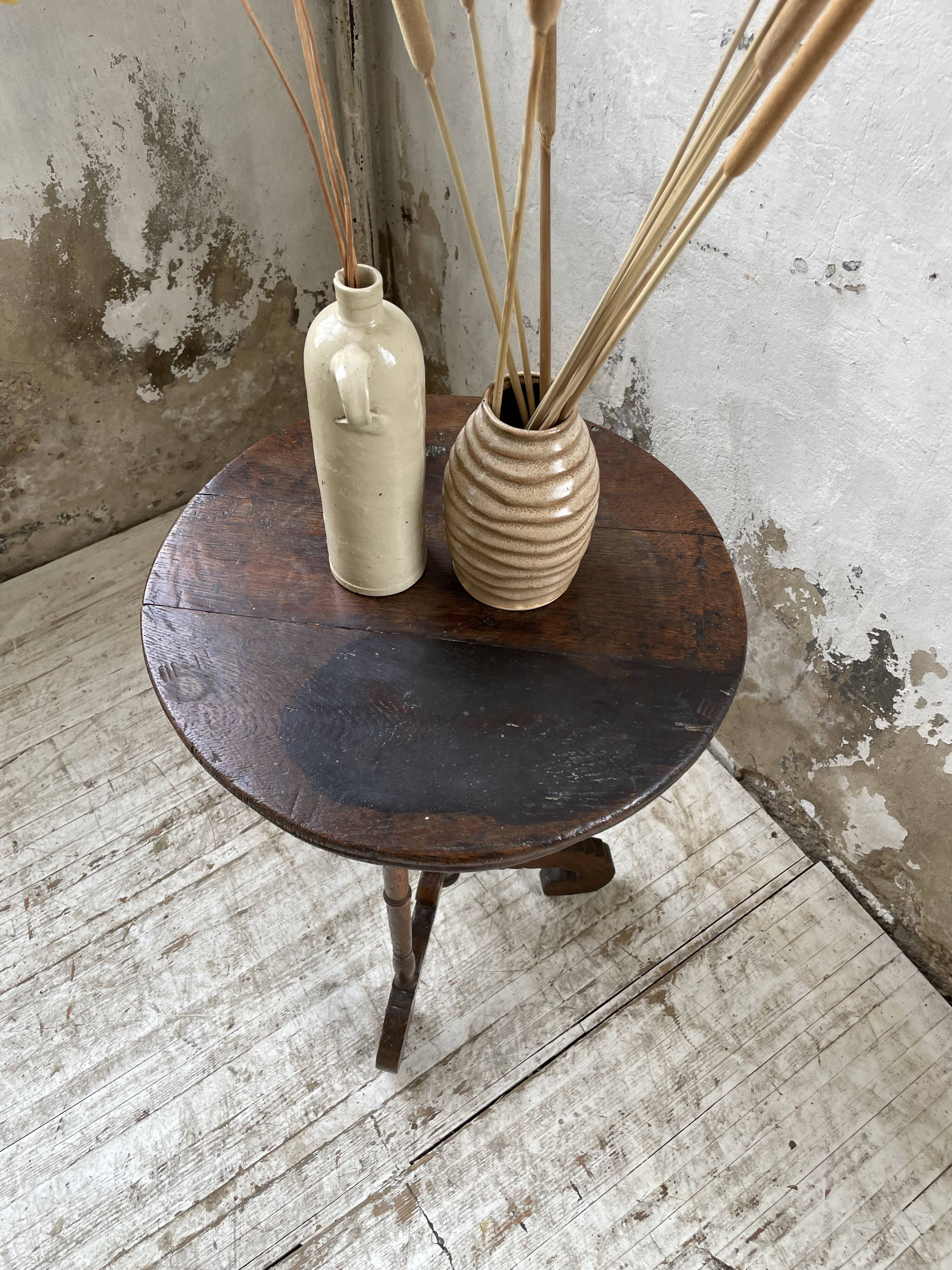 19th century oak pedestal console