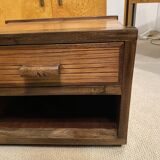 Art Deco Bedside Tables 1980s Zebra Oak Wood Vintage Drawers Lacquered