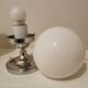 Pair of vintage chrome and opaline bedside lamps from the 1960s