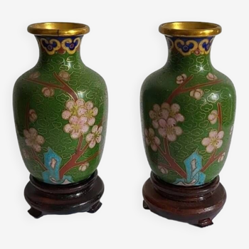 Cloisonné enamel miniature vases
