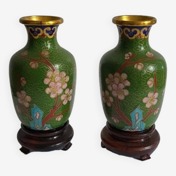 Vases miniatures email cloisonné