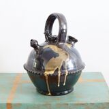 Glazed terracotta gargoulette with bird decoration
