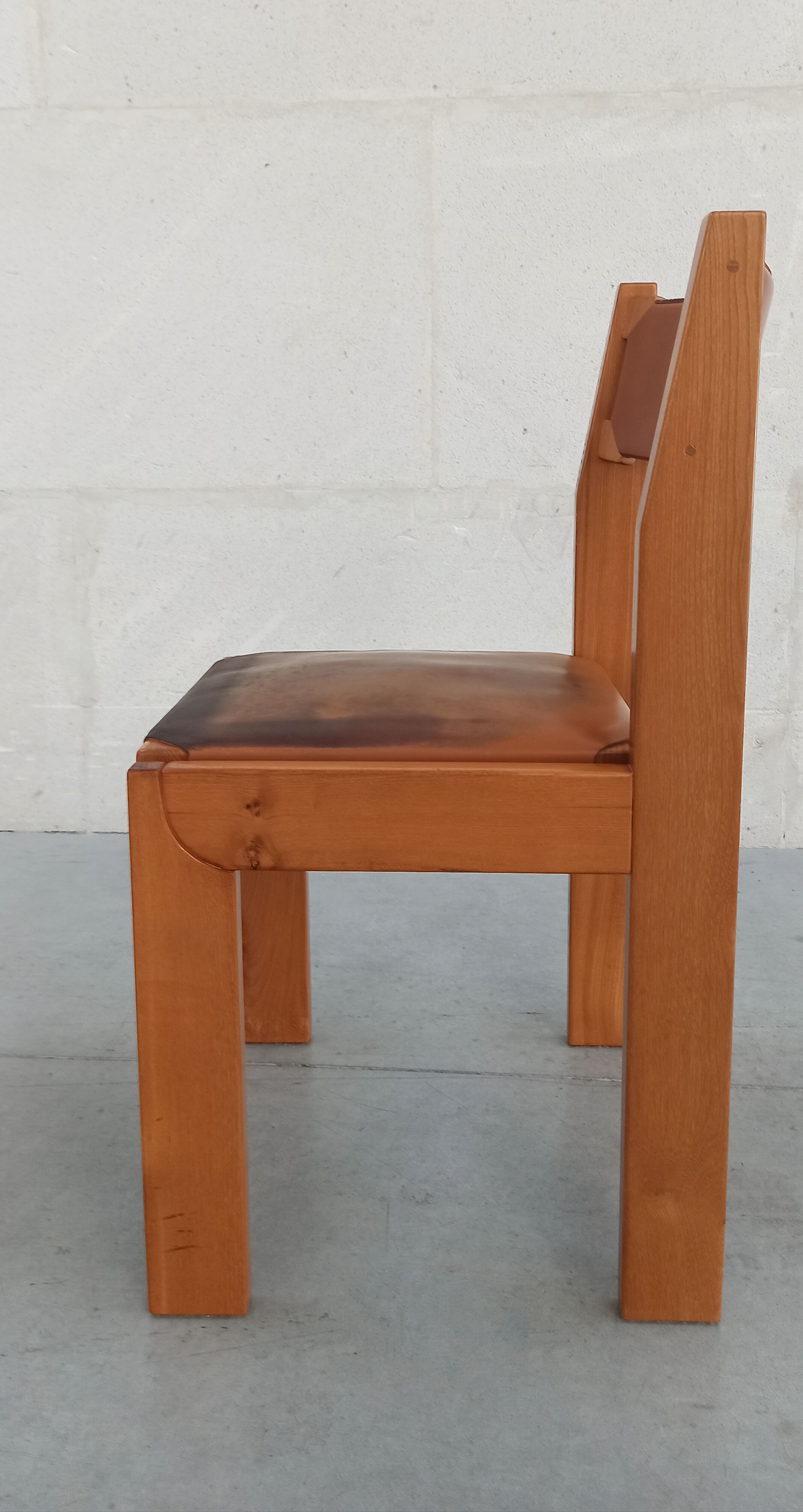Elm and leather chairs, 80