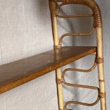 Removable wall shelf in rattan – 1960s vintage