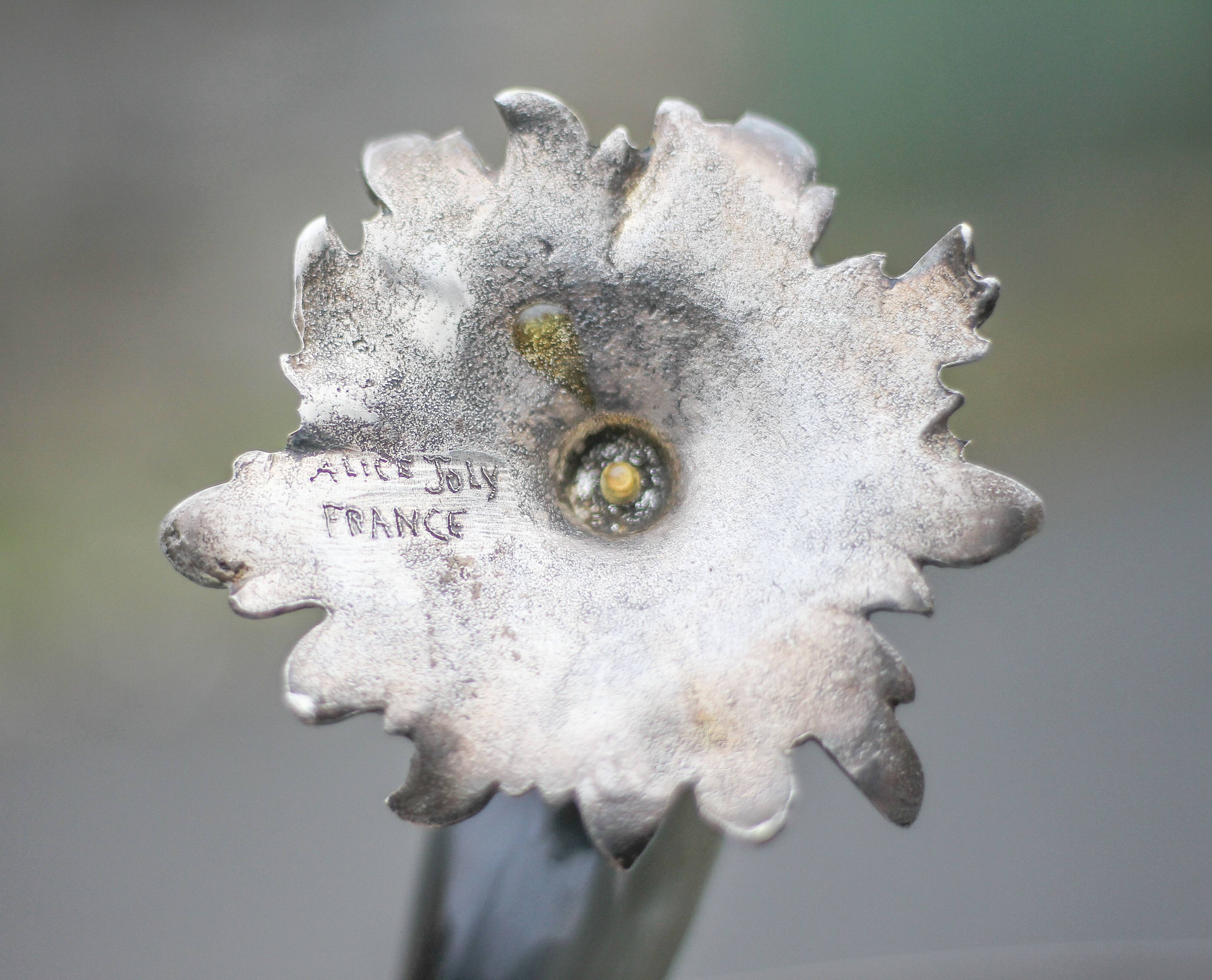 Bougeoir signé Alice Joly, bougeoir corne et métal argenté, porte-bougie, décoration intérieur