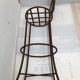 Pair of vintage bar high chairs in copper and wrought iron