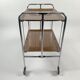 Chrome and laminated wood folding serving trolley, 1950