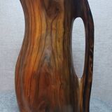 Sculptural olive wood pitcher from the 60s/70s