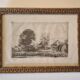 gravure eau forte fin XIXe, paysage rural