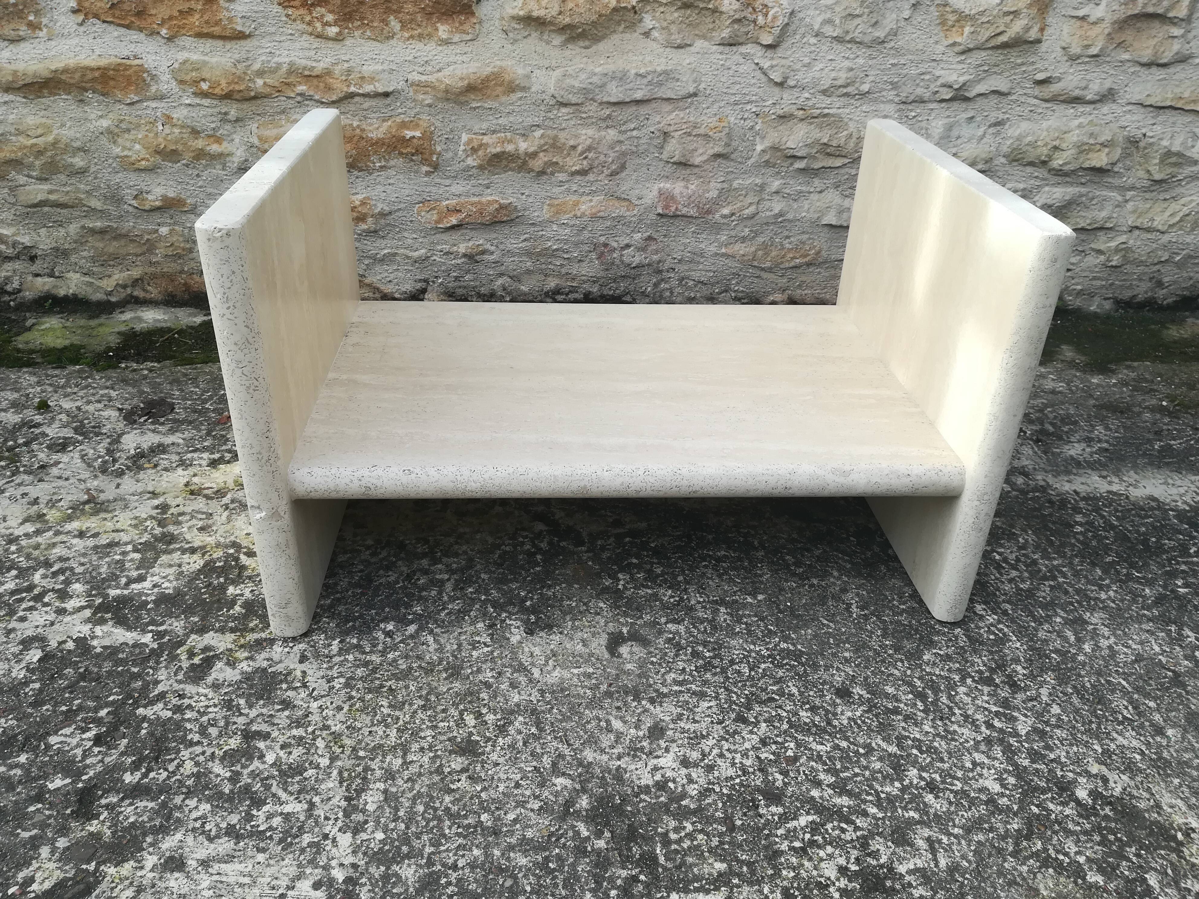 Travertine coffee table