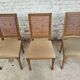 Set of 5 antique wooden and caned chairs.