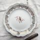 6 Small vintage plates in gold white porcelain Bavaria bird motif