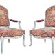 Pair of Louis XV style cabriolet armchairs