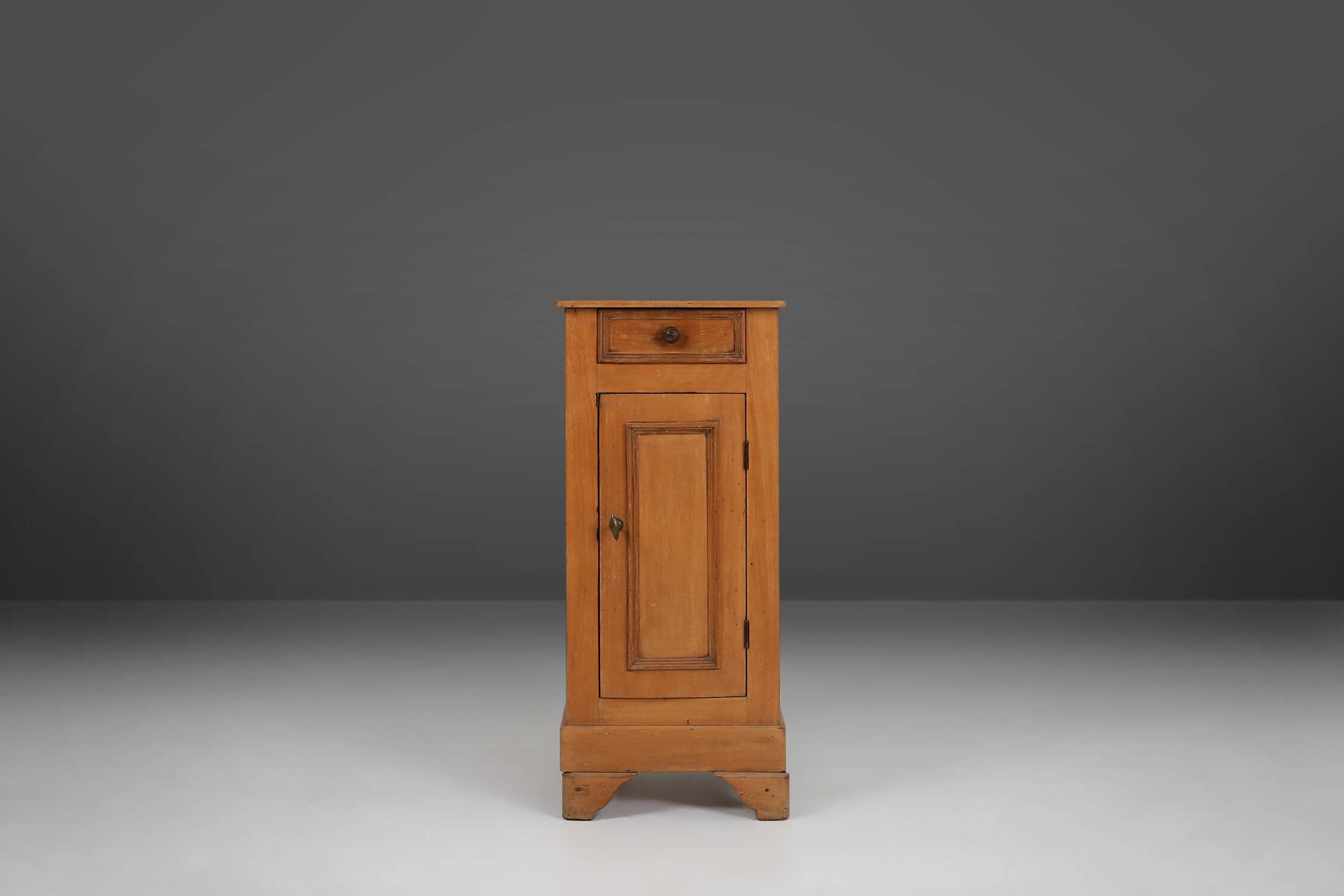 Elegant Art Deco wooden nightstand with drawer, France 1930s