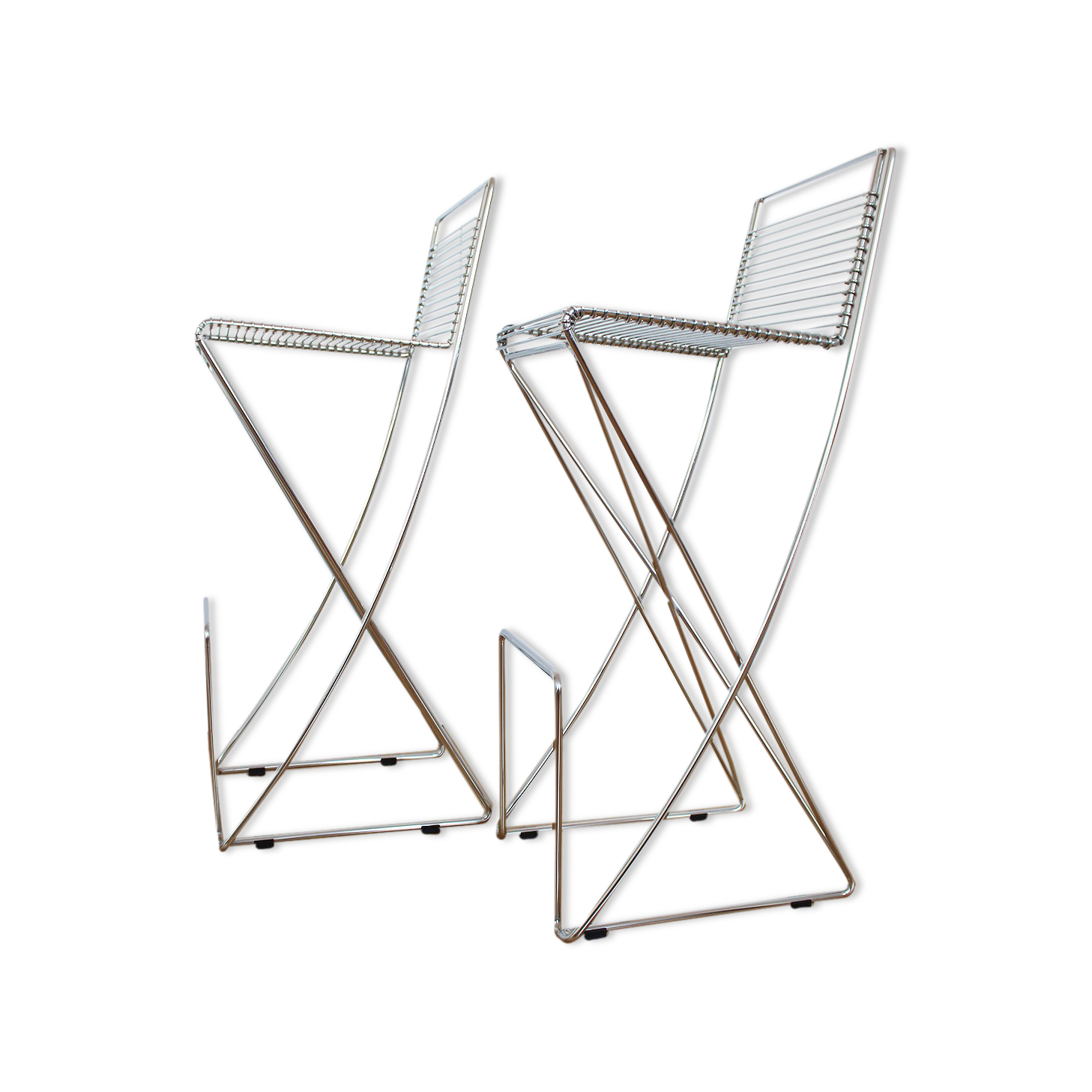Set of 2 Till Behrens stools - 'Kreuzschwinger' - Schlubach - 1983