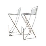 Set of 2 Till Behrens stools - 'Kreuzschwinger' - Schlubach - 1983