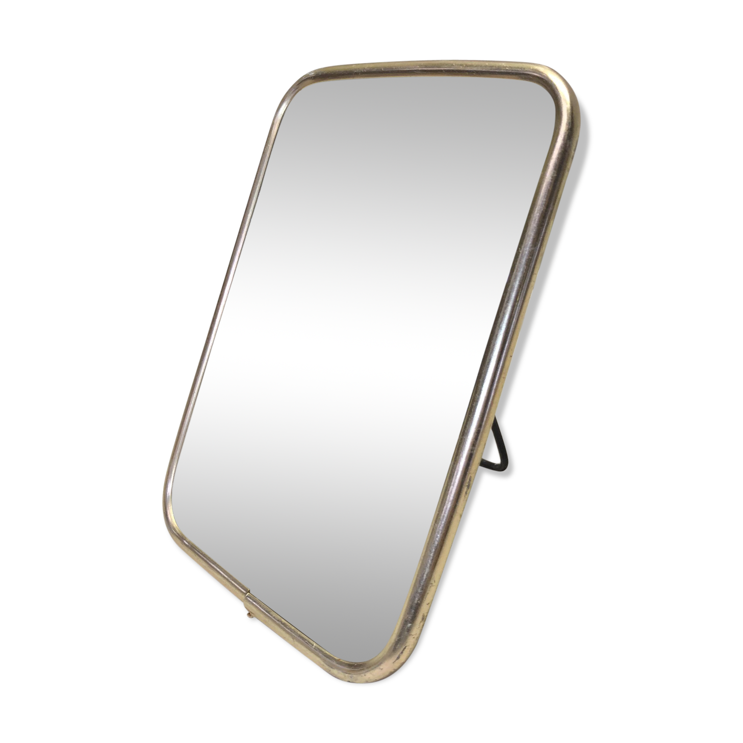 Barber brass mirror